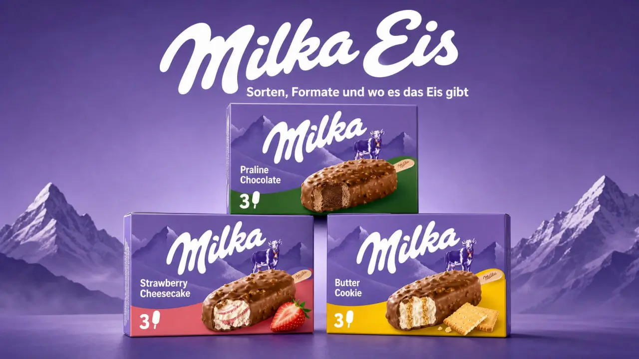Milka Eis Sortiment mit Stieleis, Mini Cones Waffelhörnchen und Becher